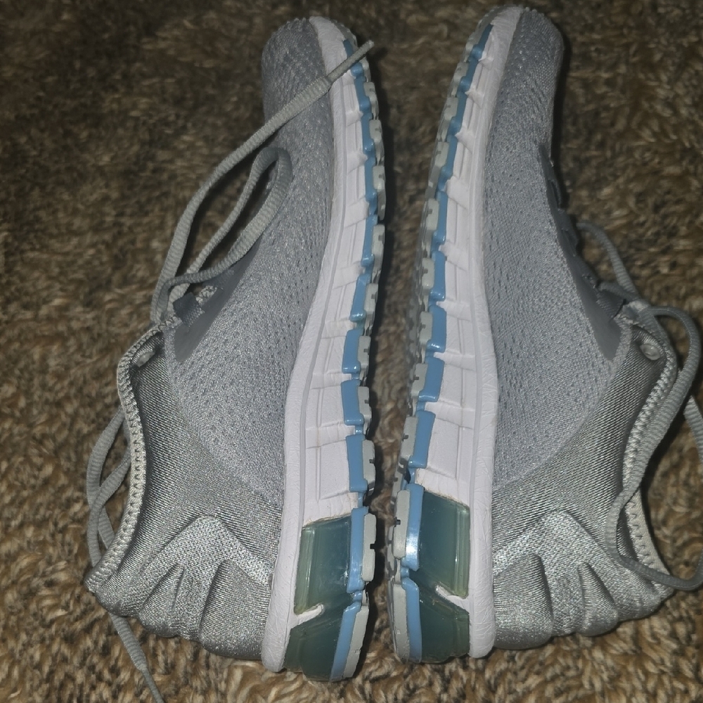 Asics Silver and Blue Athletic Shoes - Picture 5 of 9